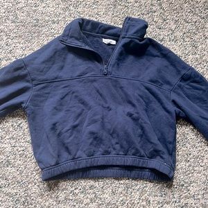 Garage Quarter Zip Sweater Navy Blue